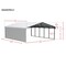 Arrow Storage Products Galvanized Steel Carport, W/ 1-Sided Enclosure, Compact Car Metal Carport Kit, 20'x24'x7', Eggshell CPH202407ECL1 - alternate 7